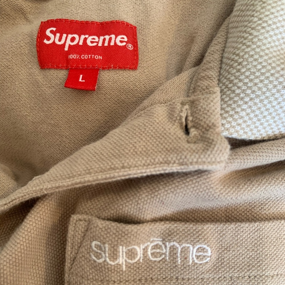 Mens Supreme collared long sleeve shirt. Size Large.